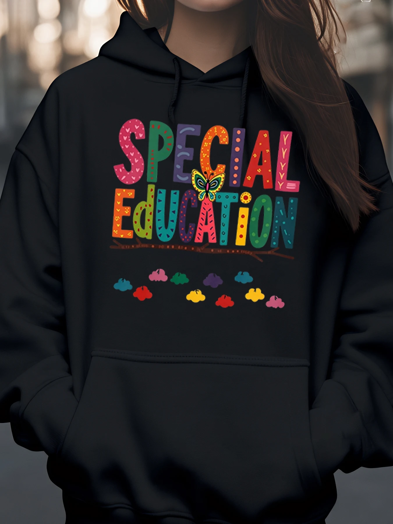 

Толстовка с принтом радужной бабочки для особых учреждений для учителей и студентов в классе