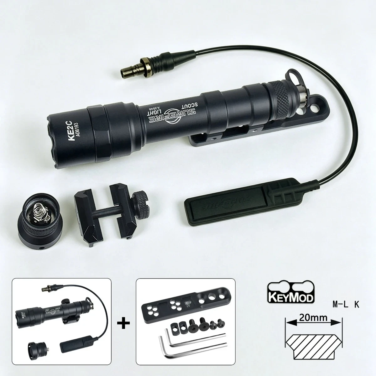 Surefire M600U M600B Leistungsstarke LED-Taschenlampe mit Montagebasis Passend für 20mm Schiene MLK Keymod für AR15 SF M600 Scout LED-Licht Taschenlampe – Detail 26