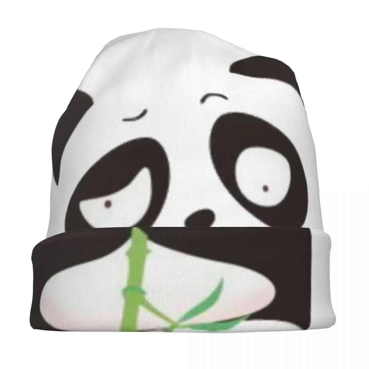 Panda Is Eating Bonnet Hat Vintage Outdoor Skullies Beanies Hat Bear Cute Animal for Men Women Knitted Hat Summer Dual-use Caps