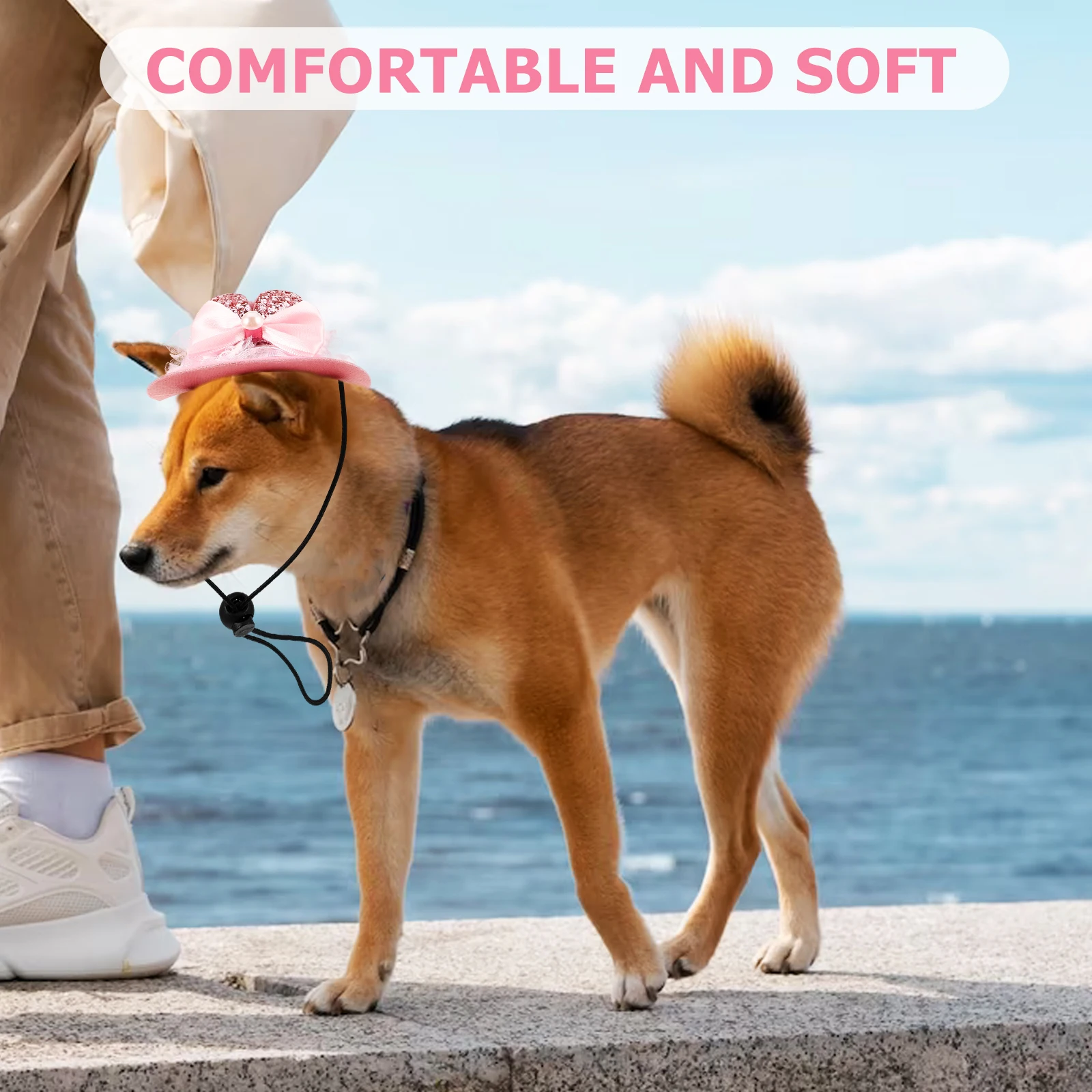 

Easter Pet Hat Puppy Accessory Pink Kitten Hat Adjustable Rope Cats Dogs Party Photoshoot Fashionable Sun Protection Lightweight