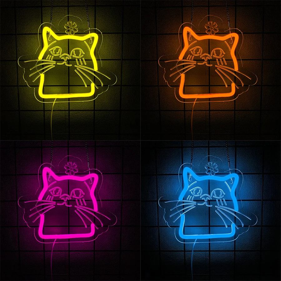 Party Games Shop - Lampu Neon LED Kucing Lucu, Ikon