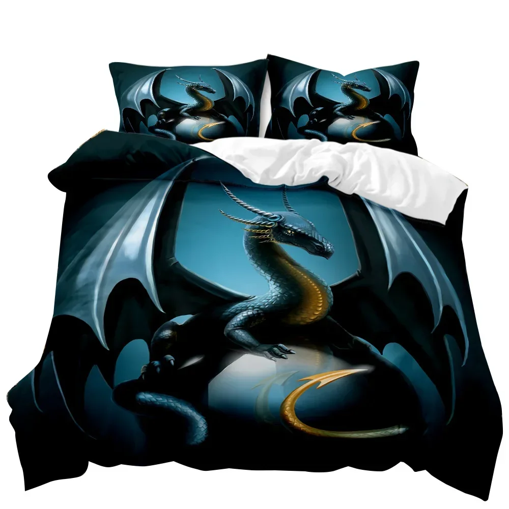 Pterosaur Duvet Cover Set Pterosaur Dragon Fantasy for Boys Teens Twin Bedding Set Double Queen King Size Polyester Quilt Cover