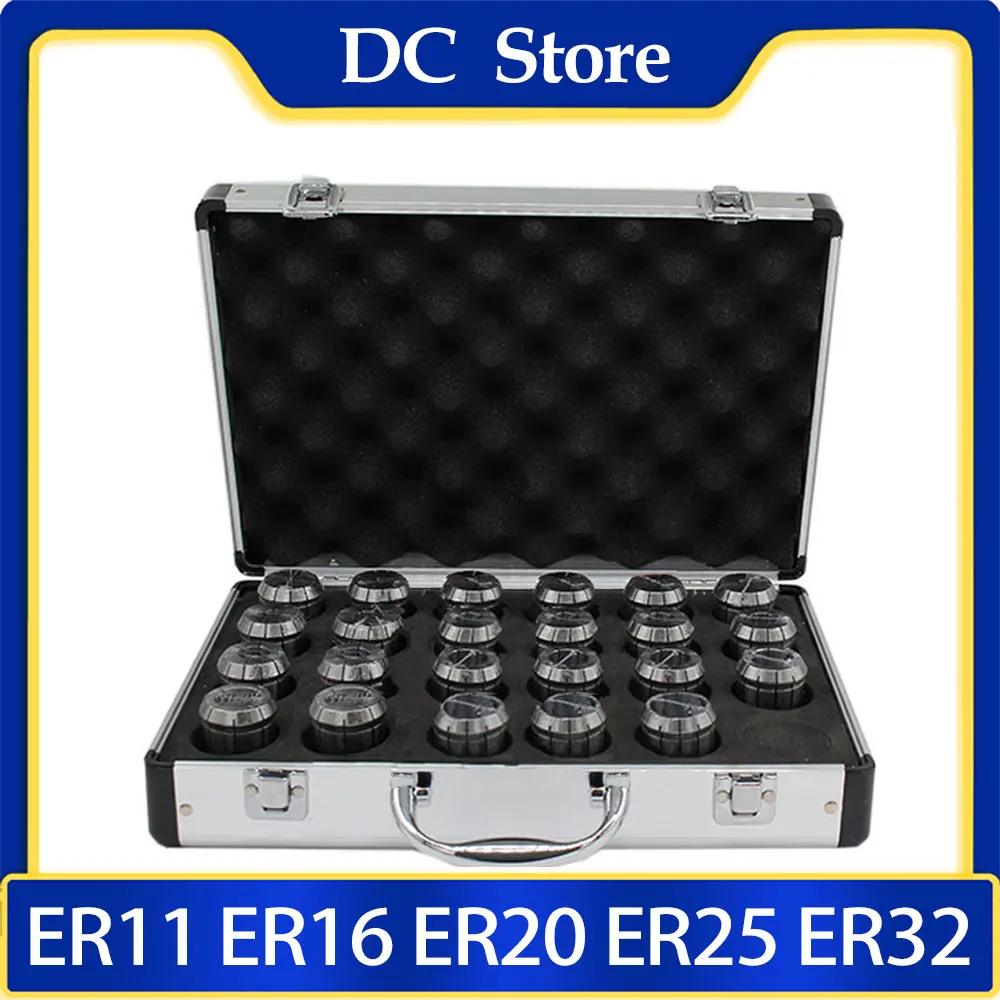 

ER Collet ER40 ER32 ER25 ER20 ER16 Set Spring Collet Chuck UP for CNC Milling Tool Holder Engraving Machine Metal Aluminum Box