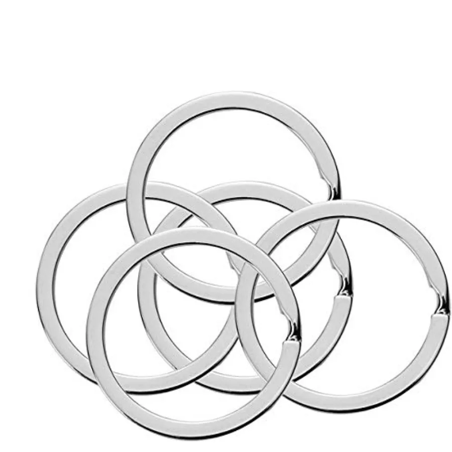 10 piezas de llaveros planos de 1 pulgada - Anillos metálicos para llaves, llaveros abiertos, anillos planos en forma de O para el hogar, coche, oficina, para sujetar llaves