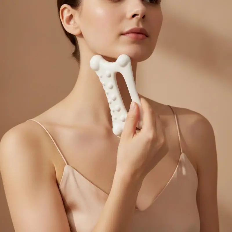 Smooth Resin Gua Sha Scraper Tool Facial Body Massage Stone for Skin Care Reduce Fine Lines Daily Beauty Routine for Women