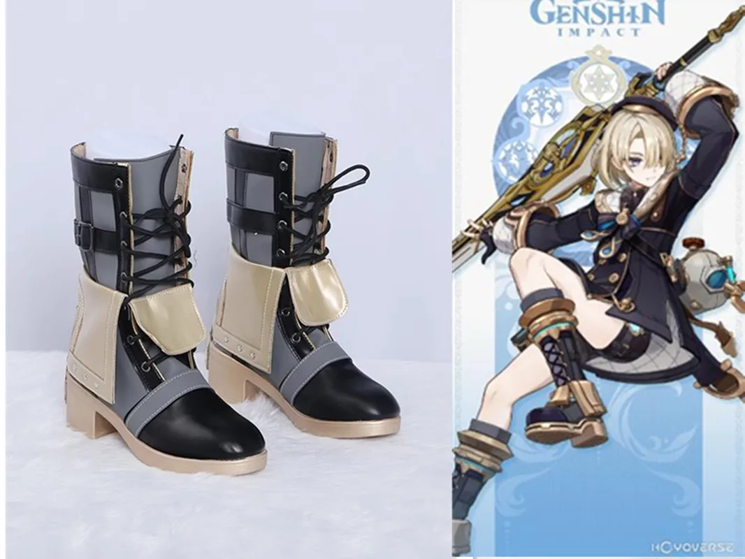 

Games Genshin Impact Freminet Cosplay Costume Shoes Handmade Faux Leather Boots