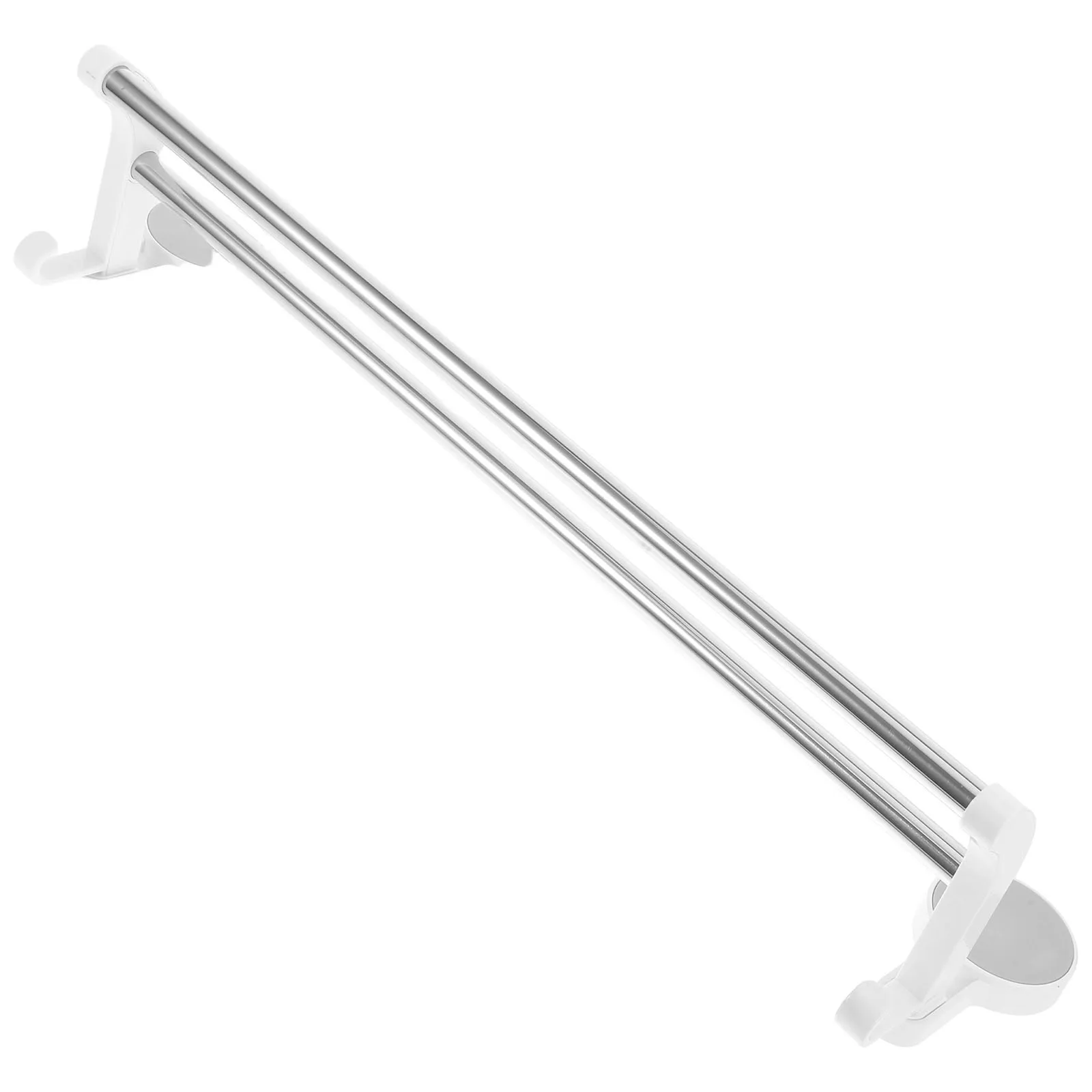 

No-Drill Stainless Steel Wall Mounted Double Rod Towel Holder Rack for Kitchen Bathroom Storage Space Saving Rack for Bathroom