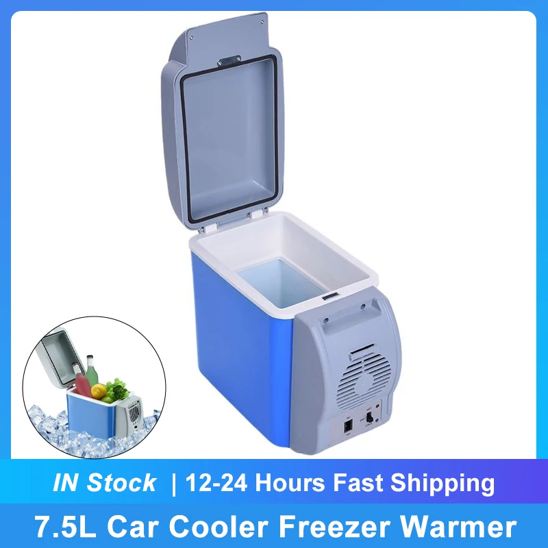 Refrigerador portátil de doble uso para coche, minirefrigerador de calentamiento y refrigeración para vehículo, refrigerador frío y caliente, 7,5 L