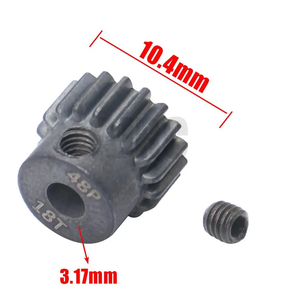 48p 3.175mm 16t 17t 18t 19t 20t 22t 24t 25t Zwart Stalen Metalen rondsel Motor Gear Voor 1/10 Axiale Scx10 Rc Model Auto Motor Onderdelen