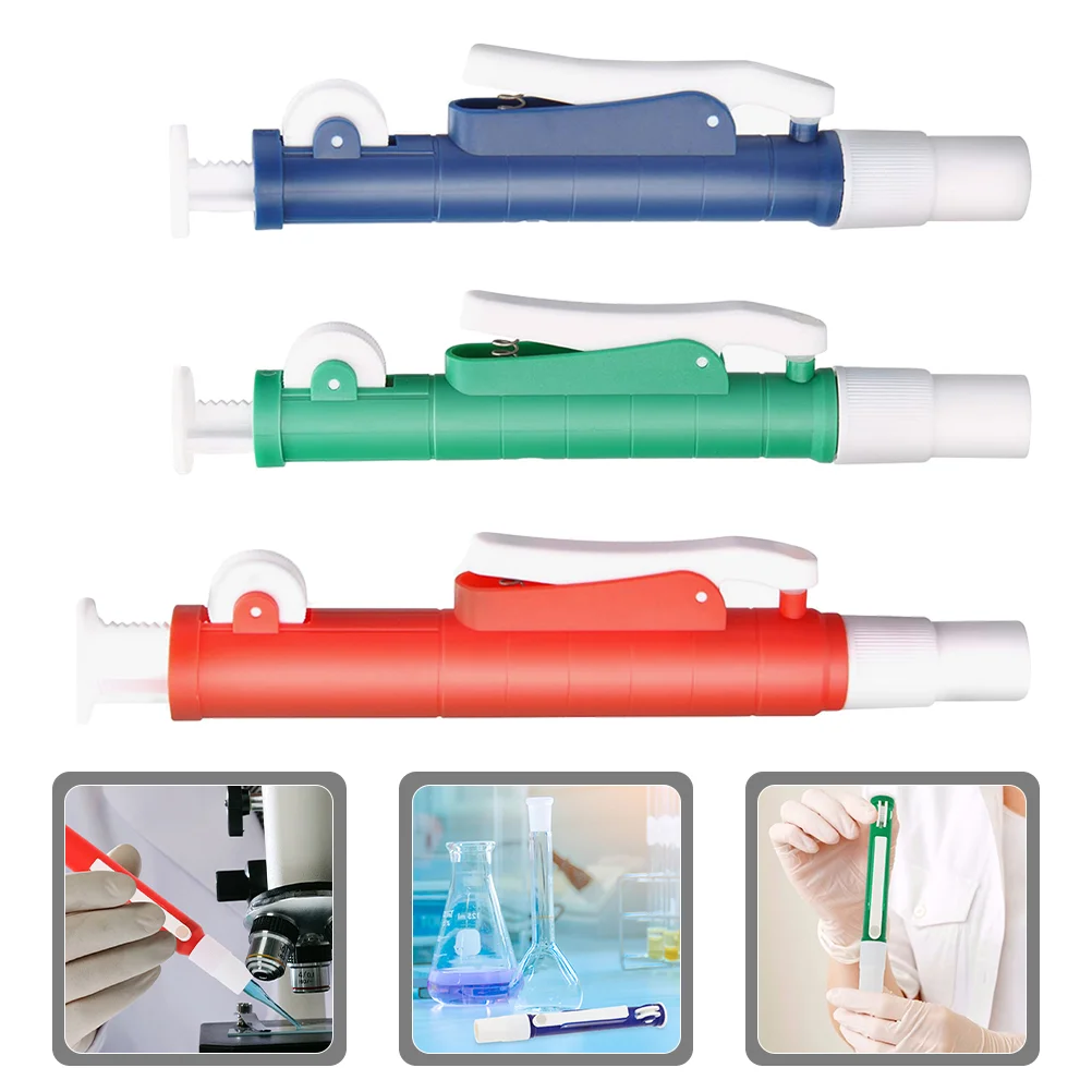 

3pcs Manual Scientific Pipette Pump Pipettes Pipette Controller Pipette Flask Plastic Laboratory Pipette Pump Pipette Pumps
