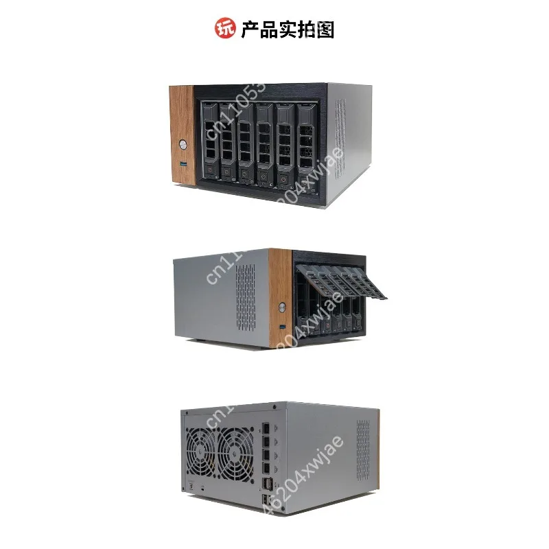 N5105 6-Bay NAS Barebone System, 2.5G LAN Fanless Mini Desktop PC, Home Server Storage Host with Hot-Swap SATA view 4