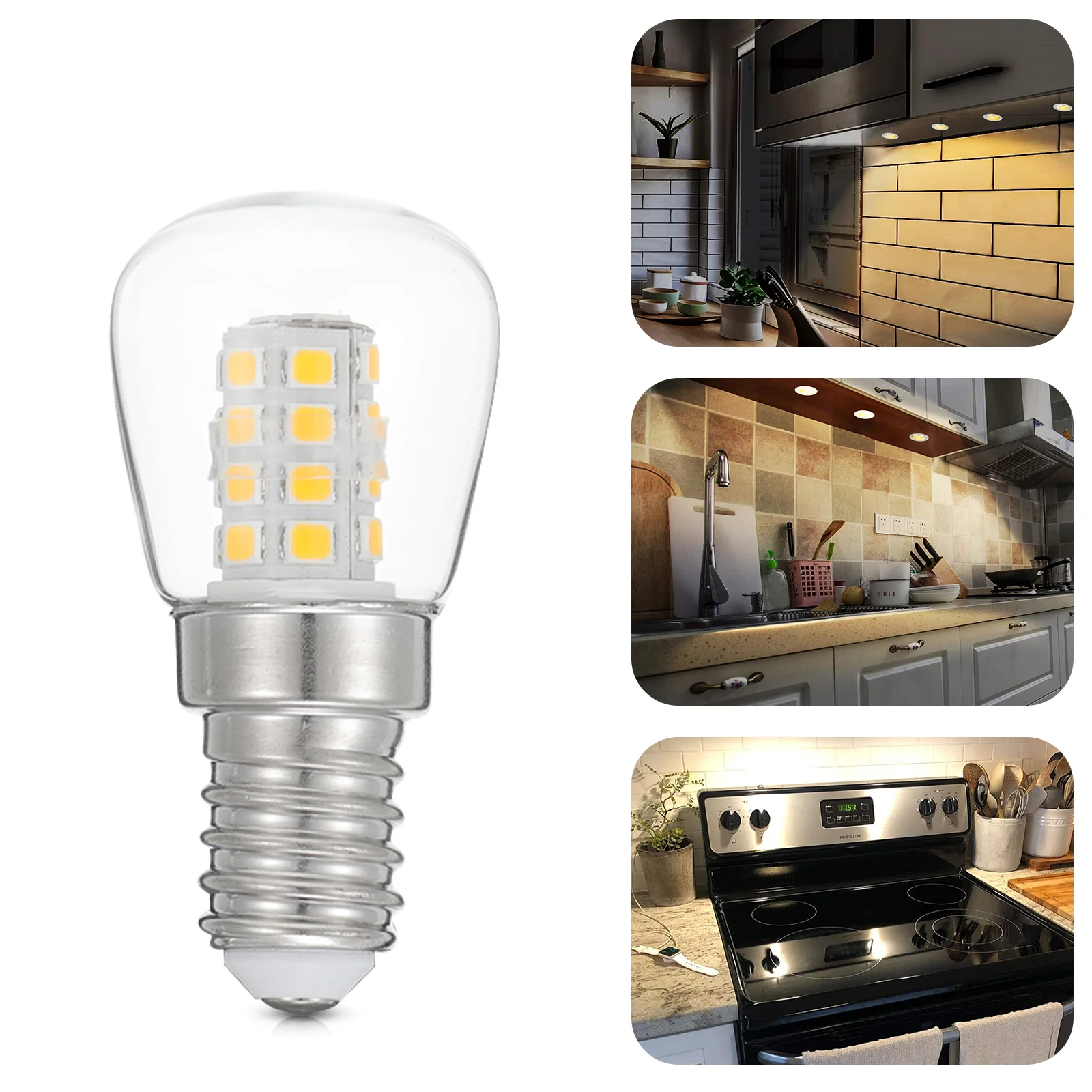 

4Pcs Energy Saving LED Refrigerator Bulb E14 Base 3W 220V Appliance Light Replacement for Fridge Range Hood Chandelier