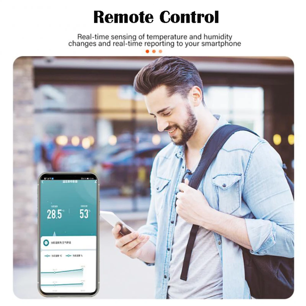 Tuya WiFi/Zigbee Termometro Igrometro -10-60℃ Sensore di umidità di temperatura Voice/Remote Control Supporto per Alexa Google Home