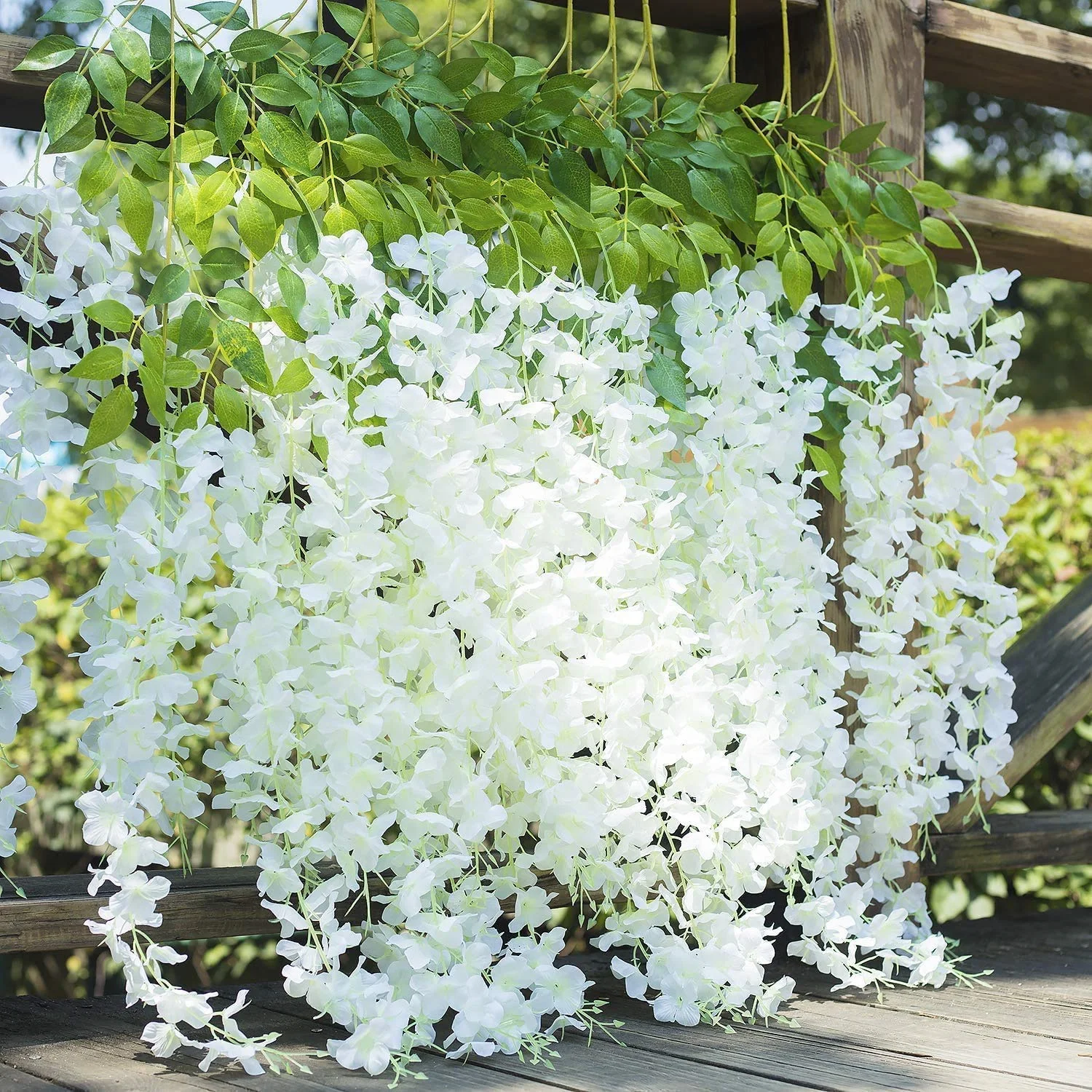 Wisteria sztuczne kwiaty 1pc do domu ogrodowa dekoracja ślubna wiszące girlanda z winorośli sztuczny kwiat rattanowe sznurek jedwabne kwiaty