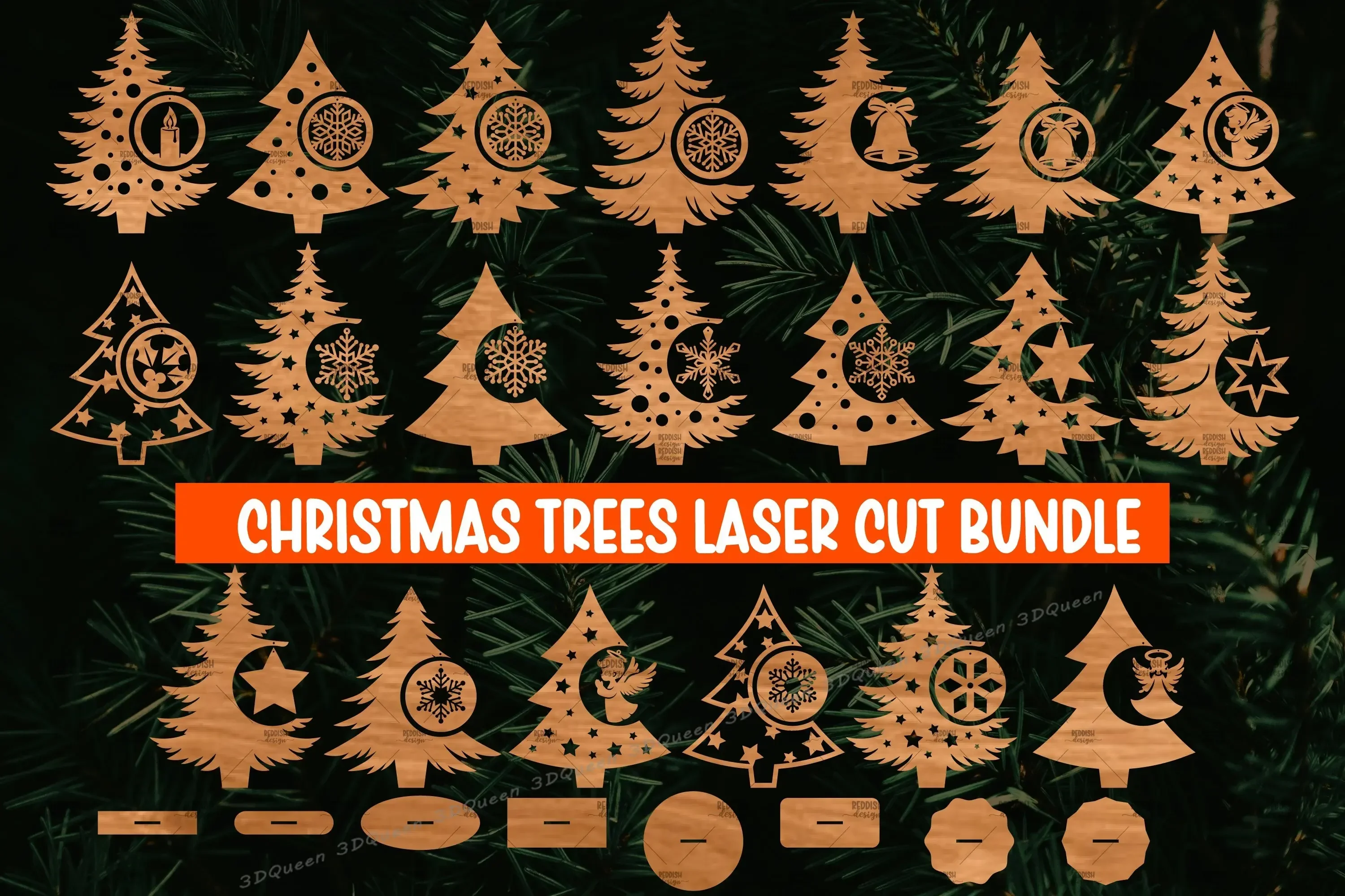 300 Super Christmas Laser Cut Bundle Christmas SVG bundle for CNC Laser Cutting SCENES Party Sticks FAMILY PET ROUND TREES HOUSE