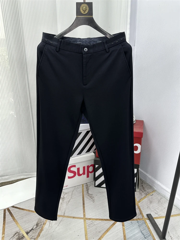 

Мужские трикотажные эластичные повседневные брюки, не мнущиеся, прямого кроя, для осени и весны