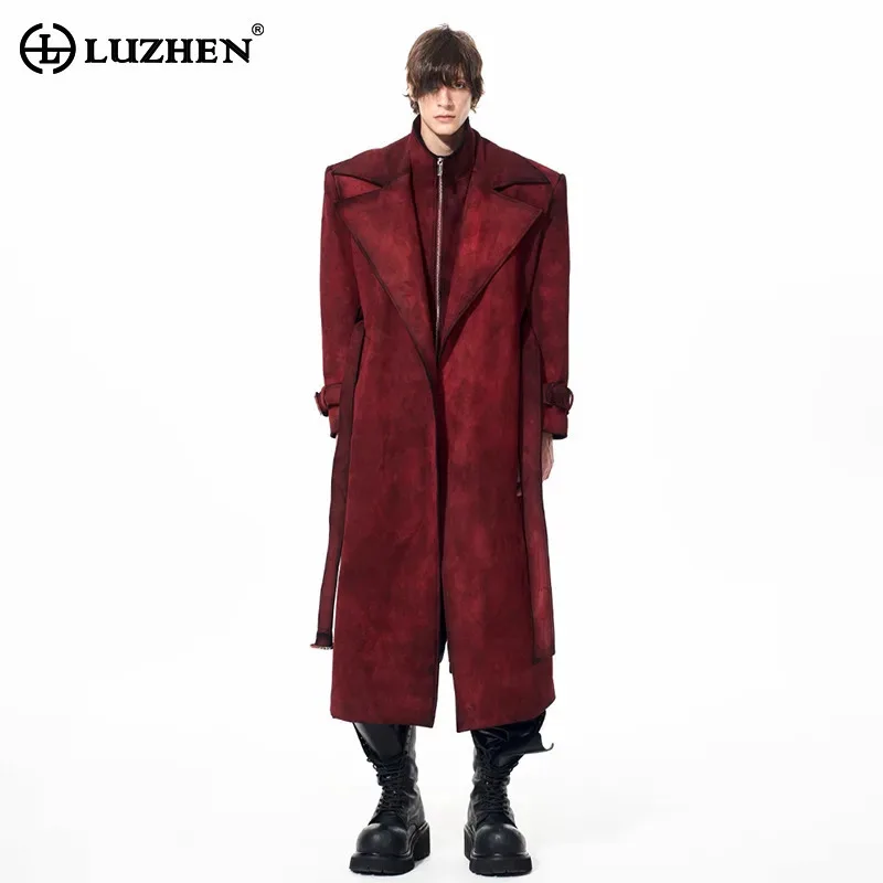 

LUZHEN 2025 Winter Fashion Elegant Temperament Vintage Tie-dyed Design Knee-length Padded Windbreaker Coat Men's Clothes JY5655