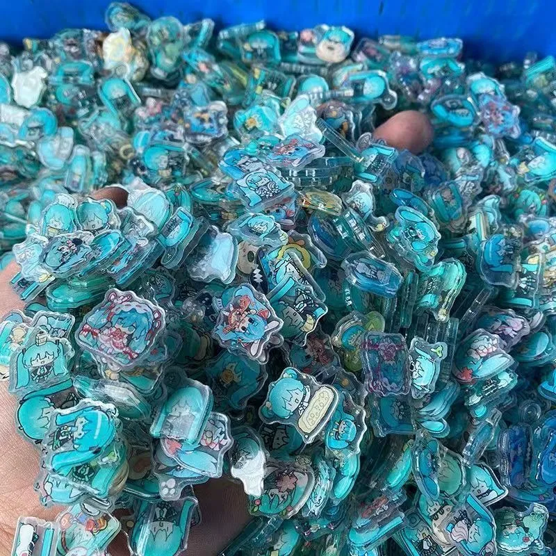 50 stücke Hatsune Miku Animation Kawaii 1-2 CM Mini Gemischte Handgemachte DIY Acryl Tabletten Nette Dekorative Nagel Aufkleber geschenk Großhandel