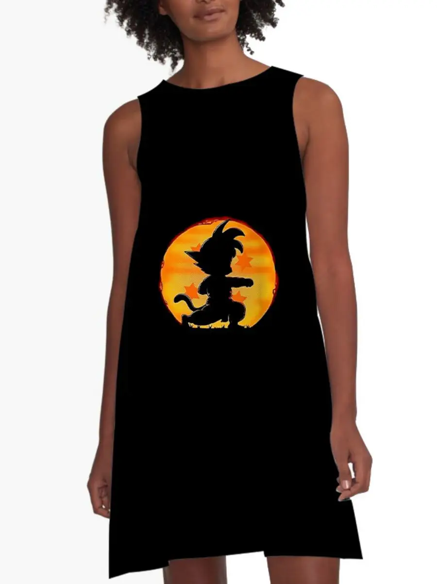 Goku Birthday Dress for Women Top Vegeta Party Dresses Anime Sleeveless Sexy Y2k Loose Cool Women's 2023 Summer Short Mini Anime