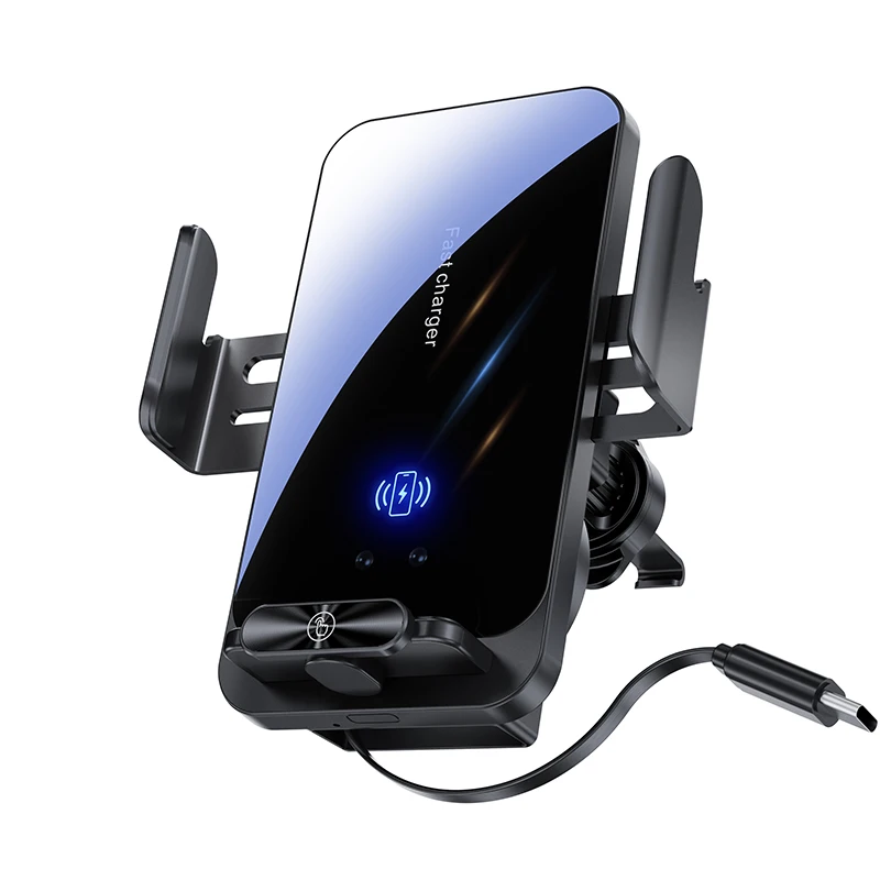 

Max 66W Magnetic Charger 15W Wireless Car Phone Holder with Cable Fast Charging Infrared Sensing Car Mount for iPhone Android