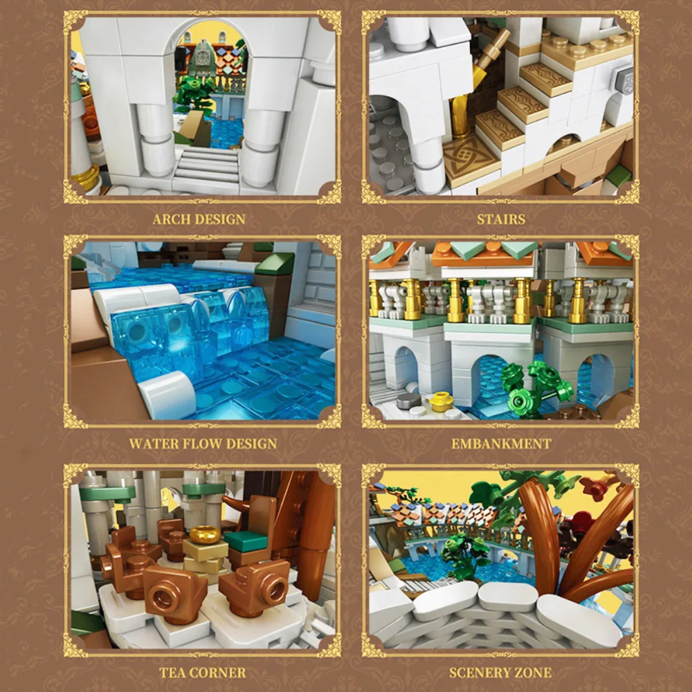 Conjuntos de construção de castelo medieval de filme Rivendell, kit de modelo de blocos de tijolos de montagem de construção modular de cidade, brinquedos presentes para crianças e adultos 4406 peças