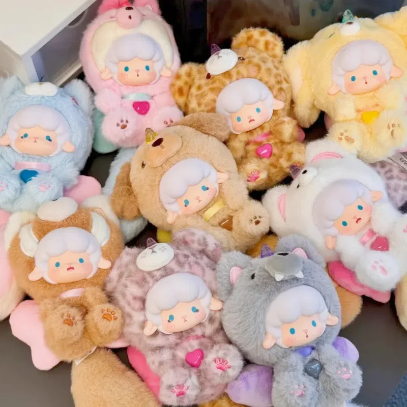 

Милая натуральная свернутая овечка, большой хвост, животный куплет, милая серия, плюшевая глухая коробка, подвесное украшение, модная игрушка, подарки на день рождения для девочек