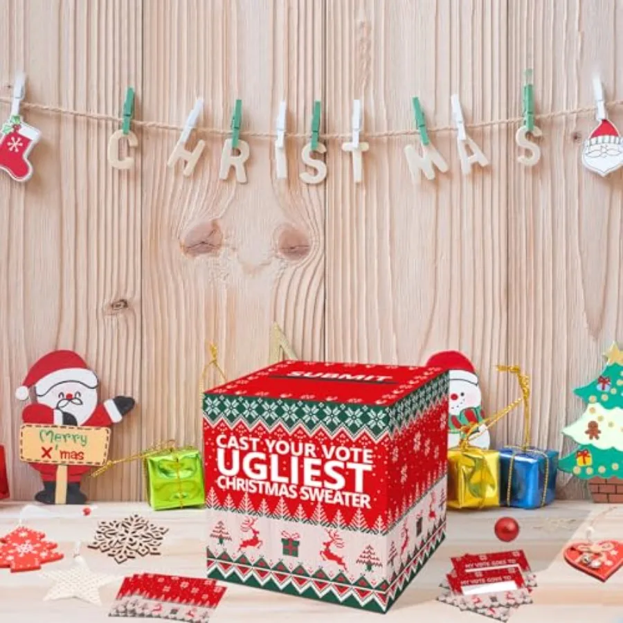 سترة قبيحة مسابقة صندوق الاقتراع مجموعة صناديق بطاقات التصويت بما في ذلك 50 بطاقة التصويت سترة المنافسة صندوق التصويت المستخدمة للمهرجان