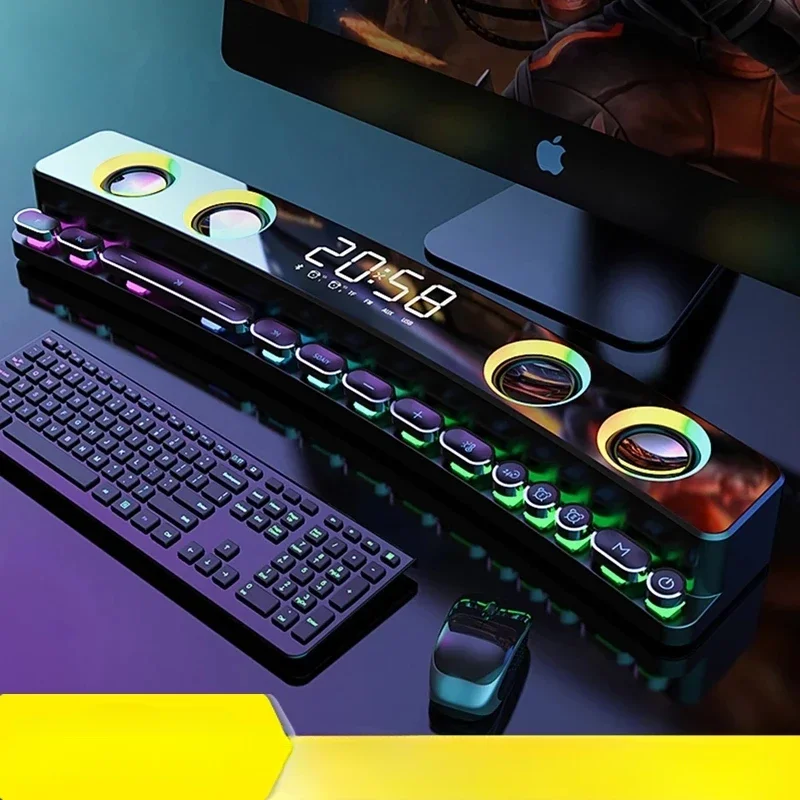 

# Беспроводная игровая Bluetooth-колонка, звуковая панель, USB 3D стерео сабвуфер, AUX FM, домашние часы, домашняя звуковая панель, компьютерный громкоговоритель