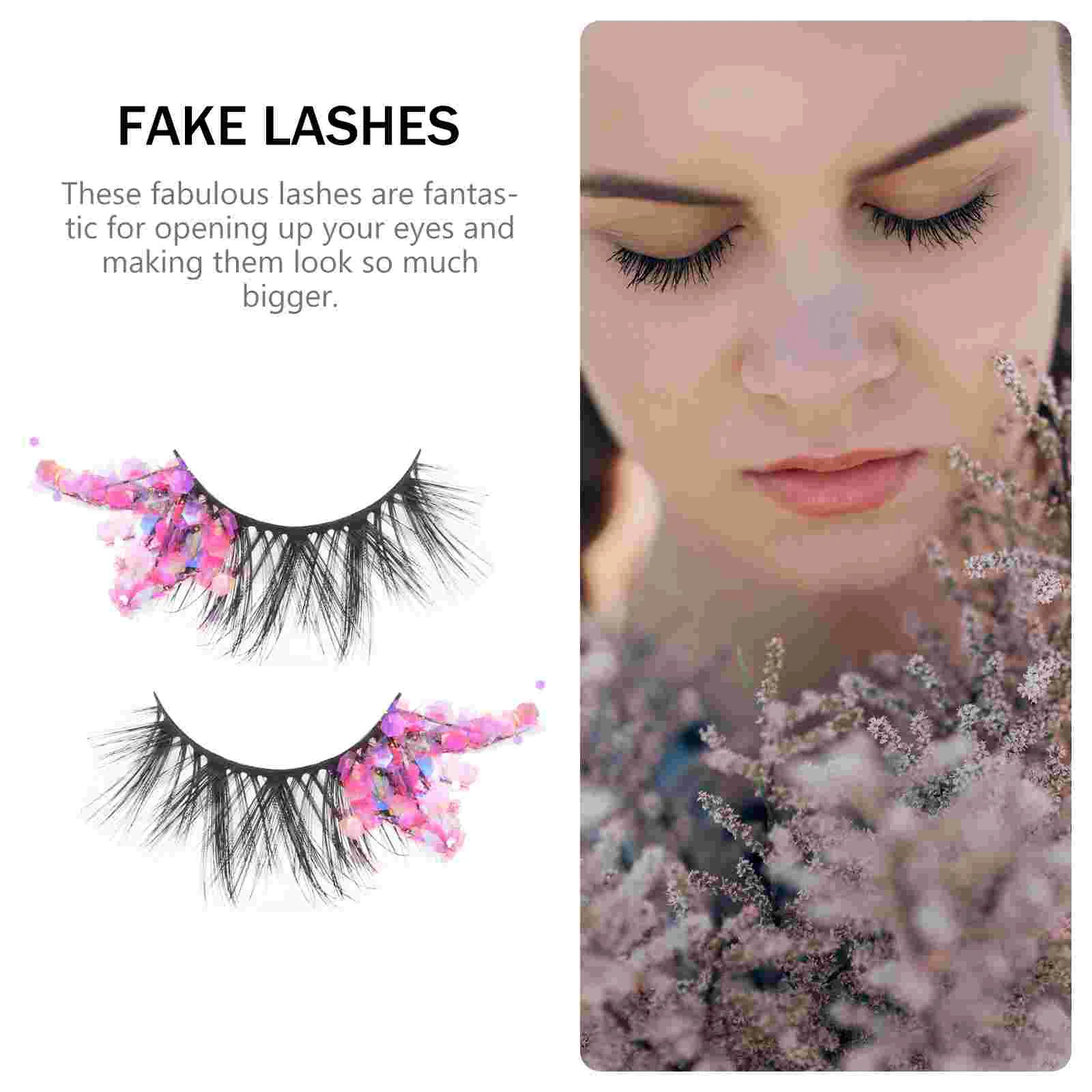 Fake Eyelashes Greenery Decor Women Extensions Shine Fluorescence Fiber Glitter False Miss