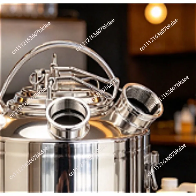 10L Stainless Steel Beer Line Cleaning Keg for Draft Beer Machine, 3-Head Cleaning Barrel Food Storage Bucket -Type Spears