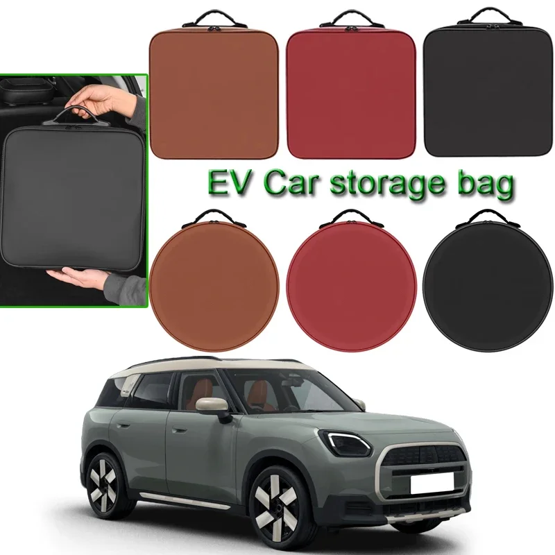 Portable EV Car Charging Cable Storage Box Fit For MINI COUNTRYMAN ACEMAN COOPER SE Electric Vehicle Charger Cables Carry Bag
