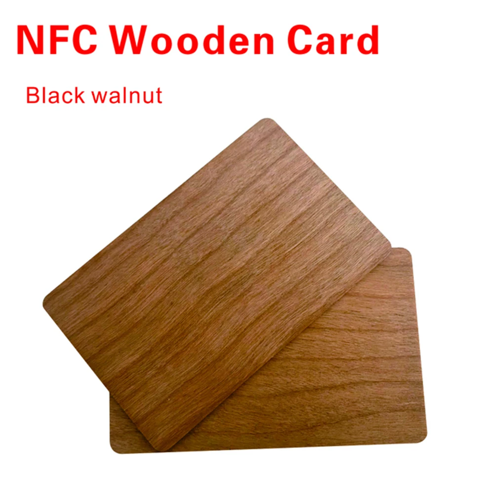 

10Pieces Walnut Wooden Blank NFC Card 13.56MHZ NFC213 UID Chip Membership Contactless Business Gift Social Recognition LaserCard