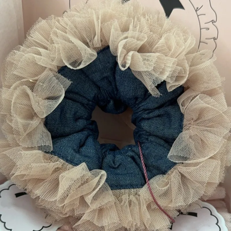 Pink Lace Multi Layers Hair Bands French Elegant Ballet Princess Style Jewelry Unique Girly Heart Hair Accessories For Women
