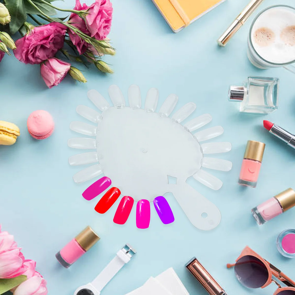 Placa de exibição de cartão de exibição de unhas em forma de coração para salão de beleza diy gráfico de manicure durável material premium decoração profissional