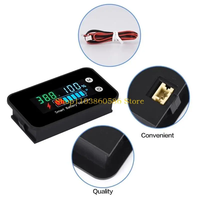 242A Waterproof Battery Monitor 12v 24v 36v 48v 60v 72v for Car Motorcycles Golf Cart