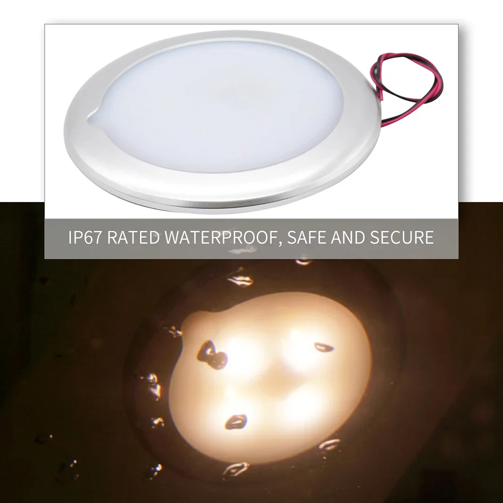 10-1PCS RV Roof Ceiling Lights IP67 Waterproof 5 Gear Touch Dimmable Camper Caravan Marine Interior Reading Lamp LED Dome Light