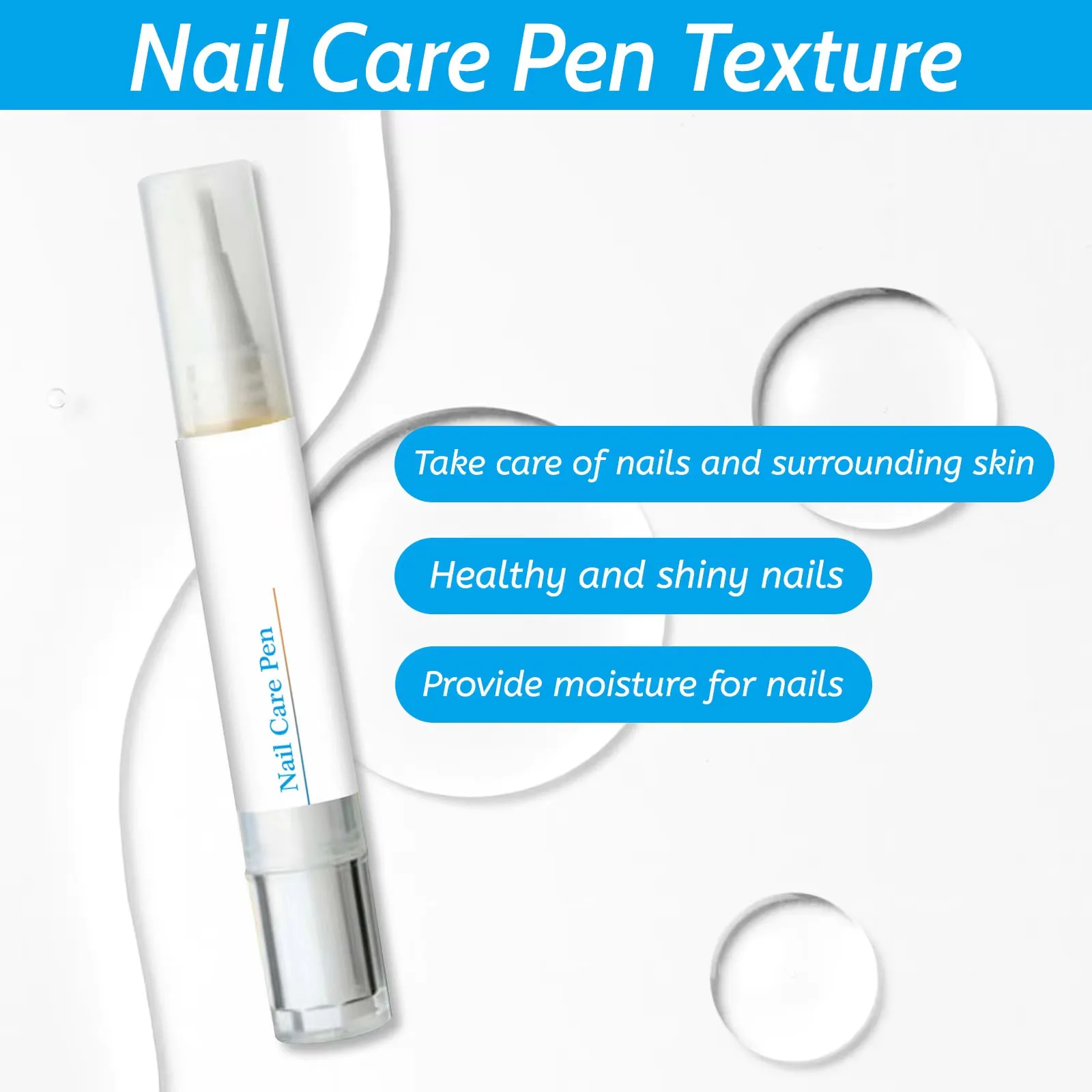 Nail Care Pen 4ml -  Moisturizing & Strengthening Treatment for Dry, Weak Nails & Hangnails | Portable & Gentle