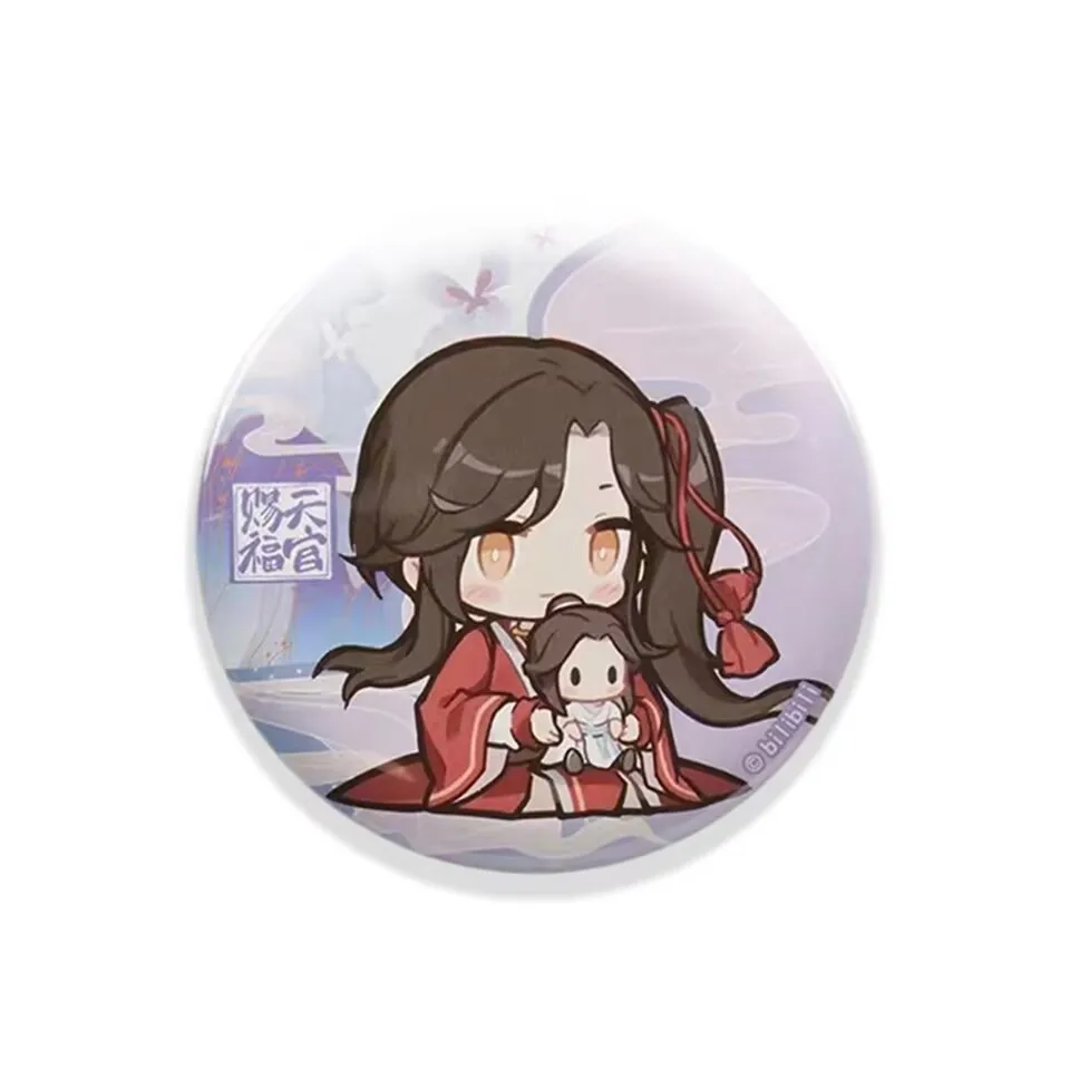 The "Heavenly Official Bestows Blessings" anime Ma Tiekou badge and the "Xie Lian Huacheng" Sanrou matte chest badge