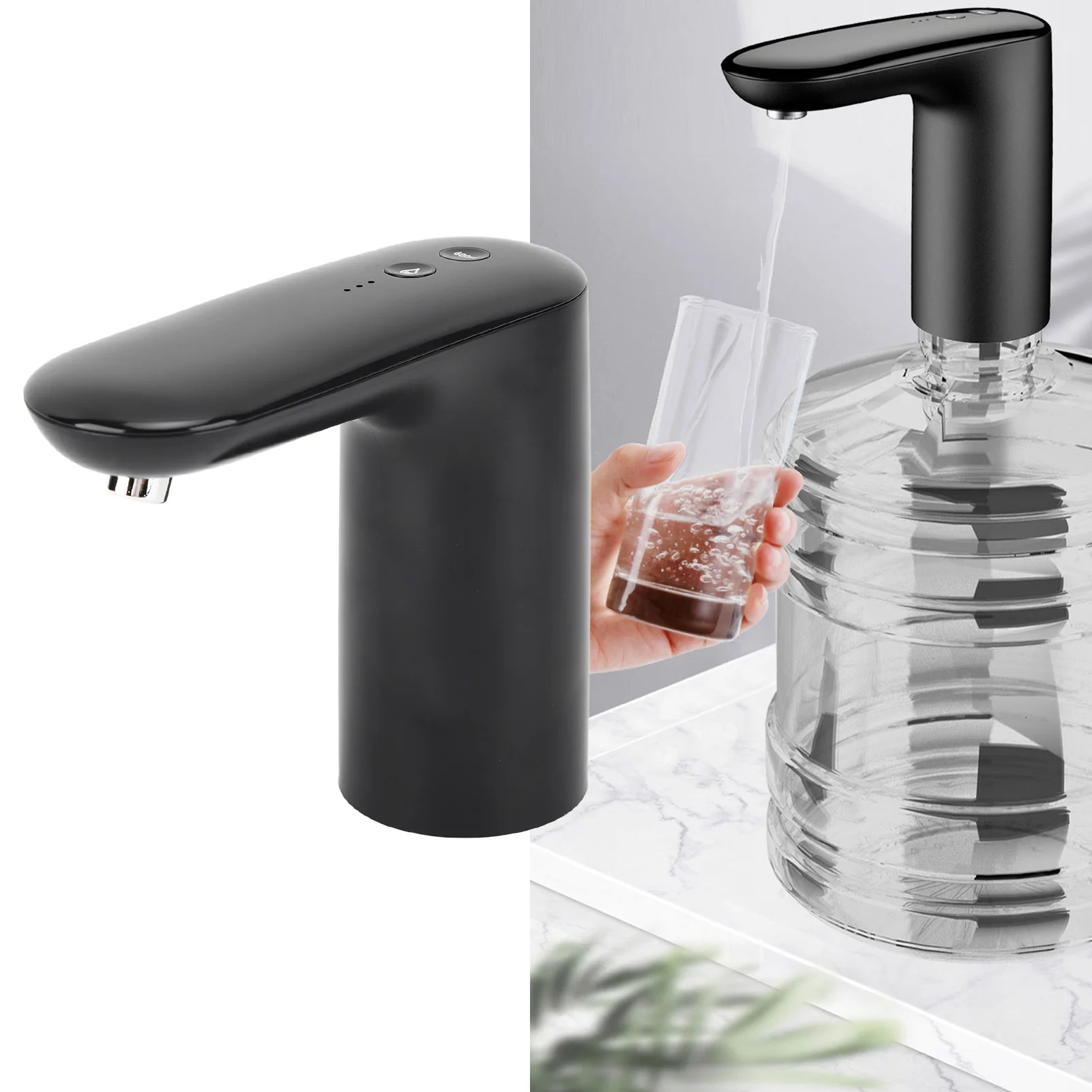 

Электрический насос для бутылки с водой, портативный беспроводной автоматический диспенсер для воды для домашнего кемпинга, черный