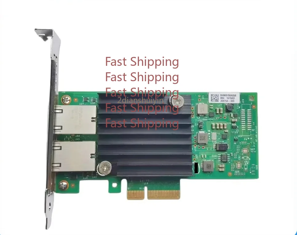 C=For Dell X550-T2 4V7G2 04V7G2 FKHKC HWWN0 10G RJ45 10-Gigabit Dual-port Electrical Network Adapter Card Fast Ship