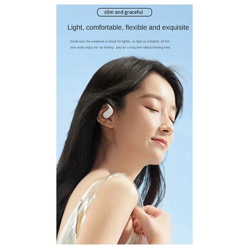 Hanging Ear Bluetooth Headset Open Bluetooth 5.3 Wireless Noise Reduction Headset Wireless Charging Earphone Easy To Use Orange