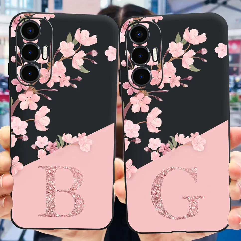 Per Tecno Pova 3 custodia alla moda lettera Luxury Flower TPU custodia morbida in Silicone per Tecno Pova3 LF7n custodia antiurto per telefono Coque