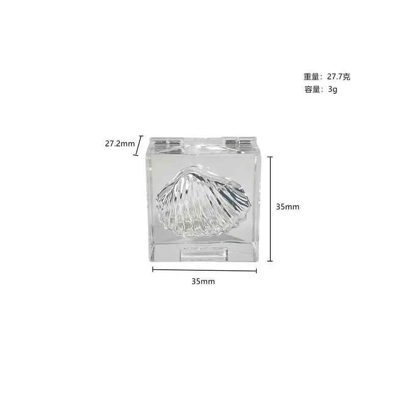 10/30/50 قطعة 3 جرام ظلال العيون صندوق واضح آيس كيوب شل الحب أحادية اللون مسحوق أحمر الخدود صندوق عالية ضوء المخفي مستحضرات التجميل حزمة