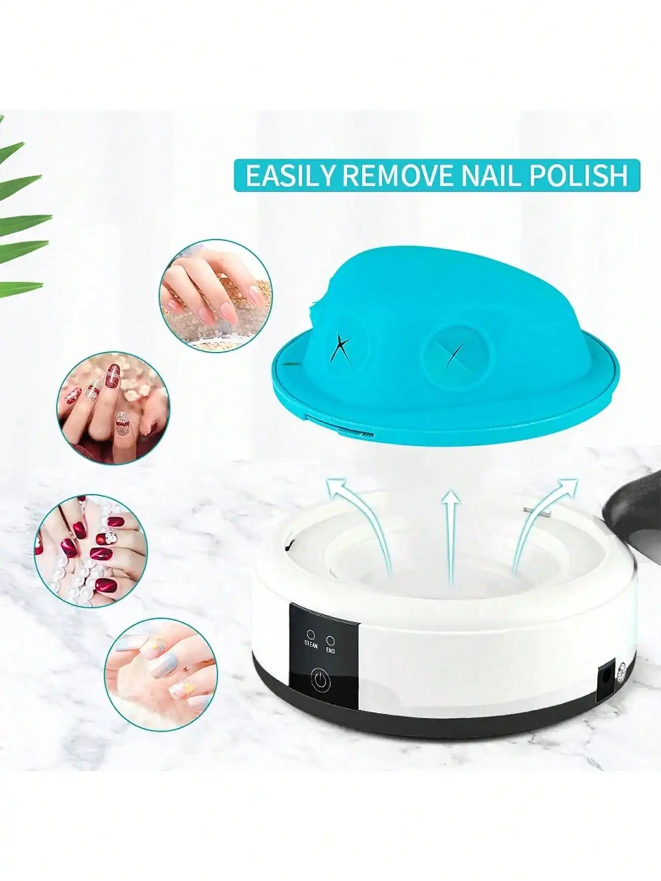 Stoom Nagellak Remover Machine Elektrische Nagellak Remover Tool Steam Off Gel Polish Gemakkelijk Snel Draagbare Nagelstoomboot Voor Ho