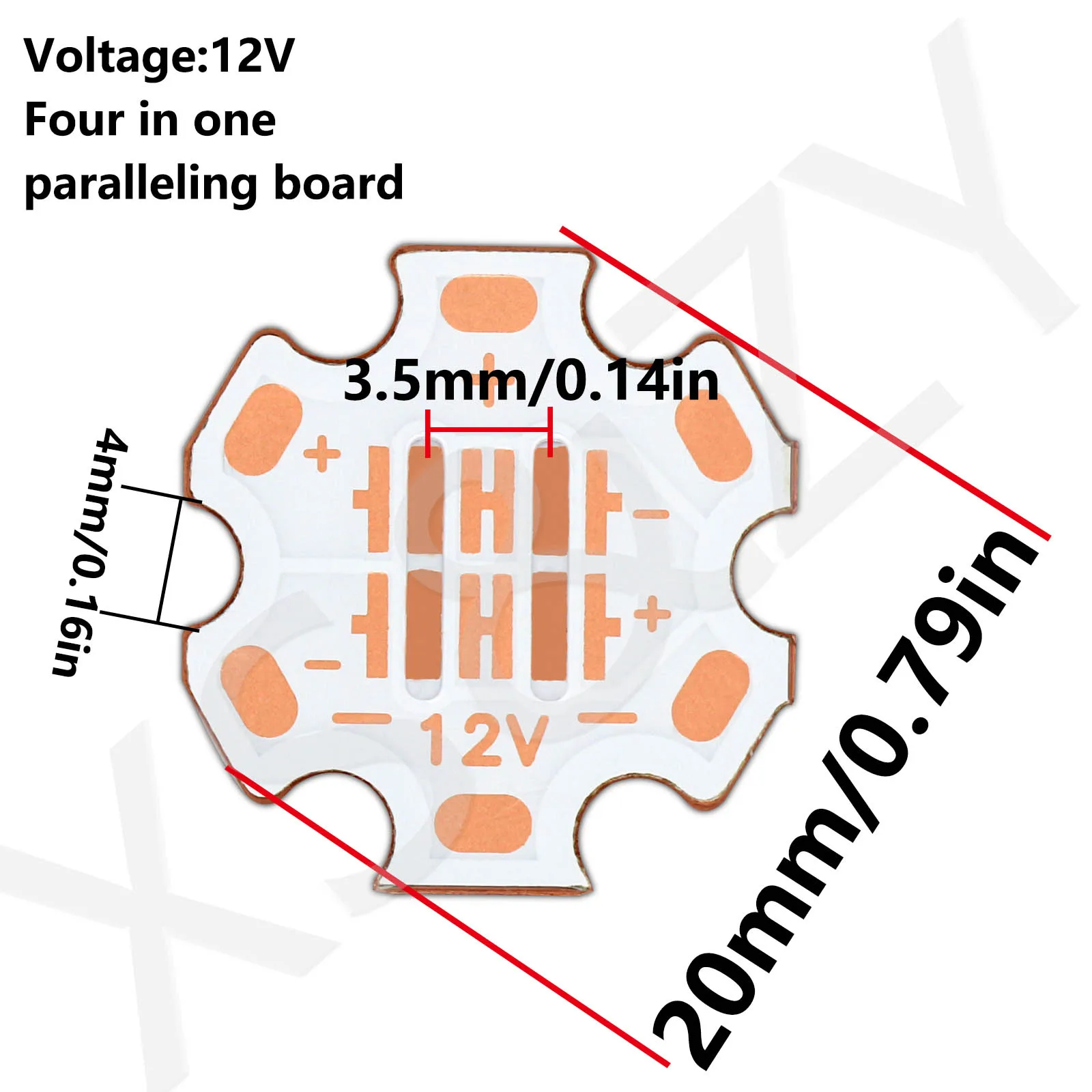 5PCS 3V 9V 12V20mm Copper PCB Substrate Thermoelectric Separation XPL3535 Plum Blossom LED Heat Sink Copper Sheet Patch For Lamp