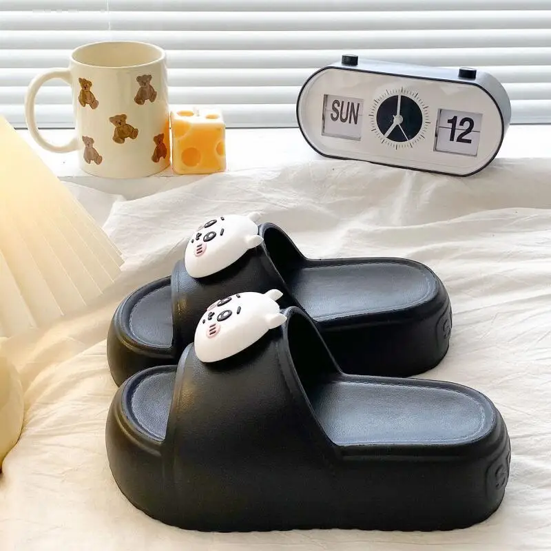 Girl Chiikawa New Style Eva Thick Sole Summer Slippers Lady Wear Outside Beach Comfortable Leisure Versatile Sandals