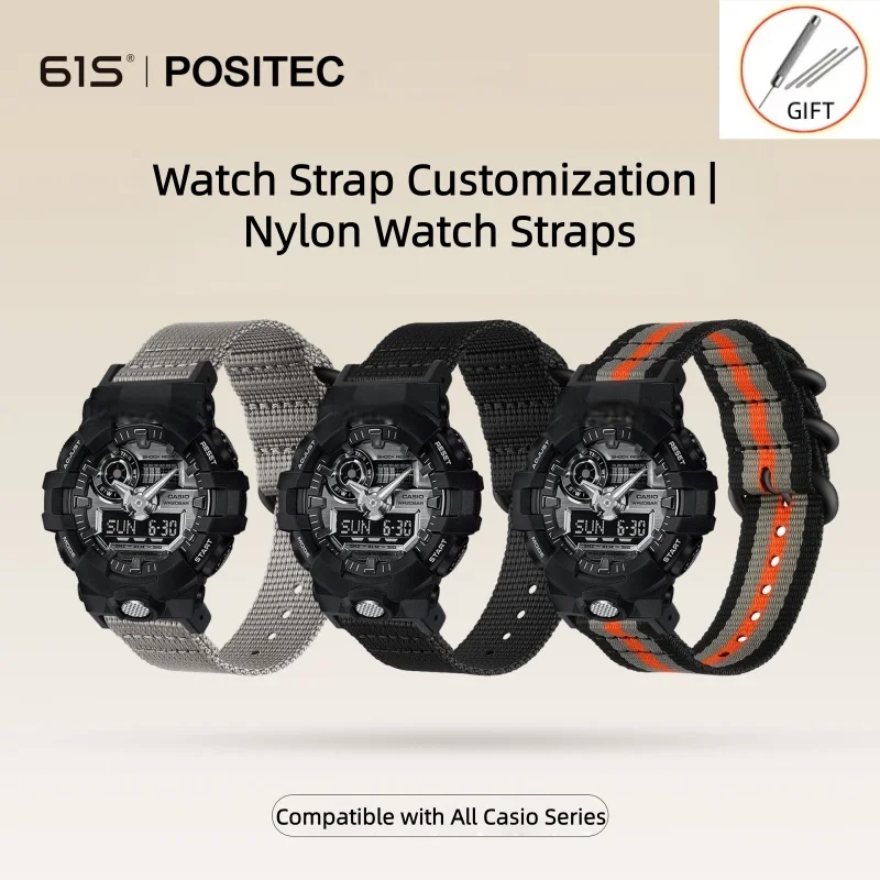 Нейлоновый ремешок с дорожной петлей 16 мм для часов Casio G-SHOCK GA110 100 120 GA900 GA2100 DW-5600 GW-B5600 GW-M5610, аксессуары для спортивного ремешка