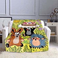 The Little Mole Blanket Flannel Friends Together Cozy Soft Fleece Bedspread Classic Cartoon Blanket Gift for Children Kids