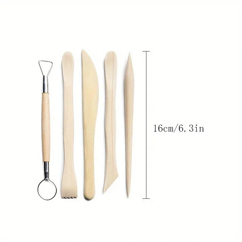 Art Pottery Clay Shaping Tools Set Smoothing Wax Carving Ceramic Polymer Wooden Shapers, Modeling Carved, DIY Craft Tool Knifes