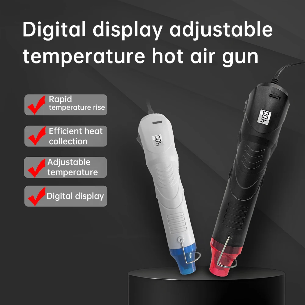 

DIY Using Heat Gun Electric Power Hot Hair Dryer Intelligent Digital Display Adjustable Temperature Repair Tool 400℃